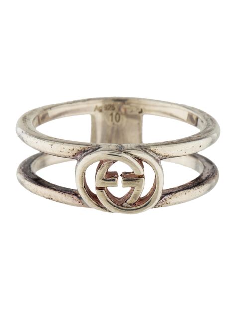 interlocking g thin open band gucci ring|interlocking g ring in silver.